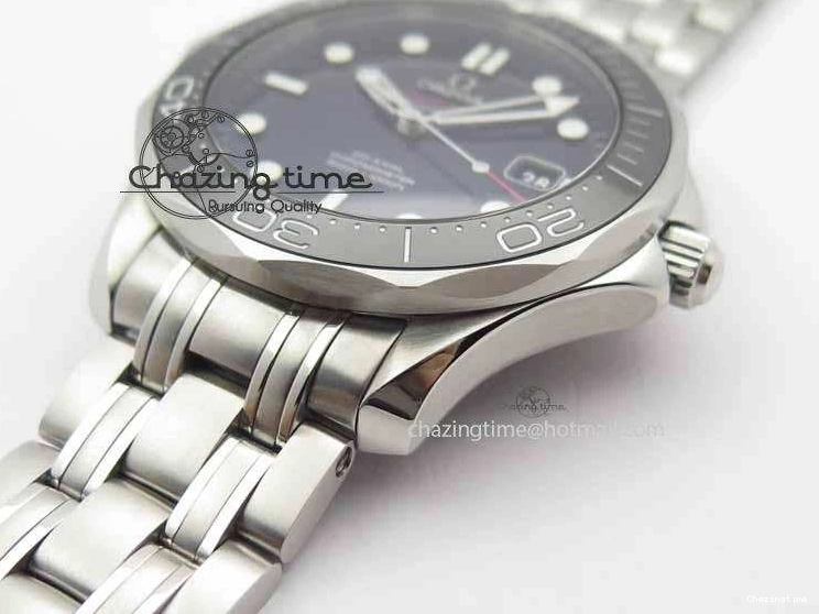 0227 Seamaster 300M SS MK 1:1 Best Edition Black Dial Ceramic Bezel On SS Bracelet A TopPick 8177